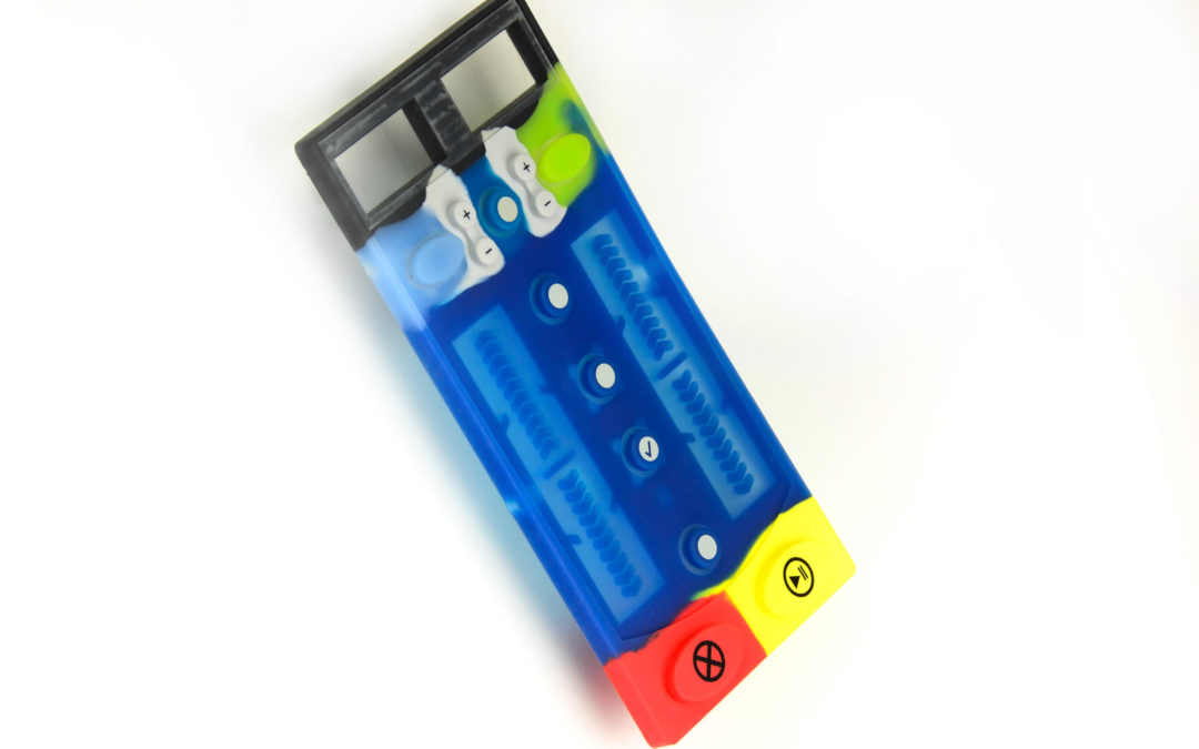 Multi-color silicone rubber keypad designed, engineered, and manufactured for Bayer Healthcare